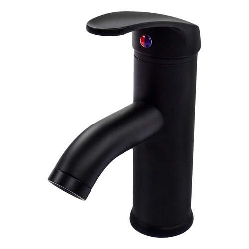 Monomando Corto Para Lavabo Ecológico Dica 4434.2 Acero Inox Color Negro