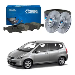  Kit Disco Pastilha Dianteira Fit 1.4 2003 A 2008