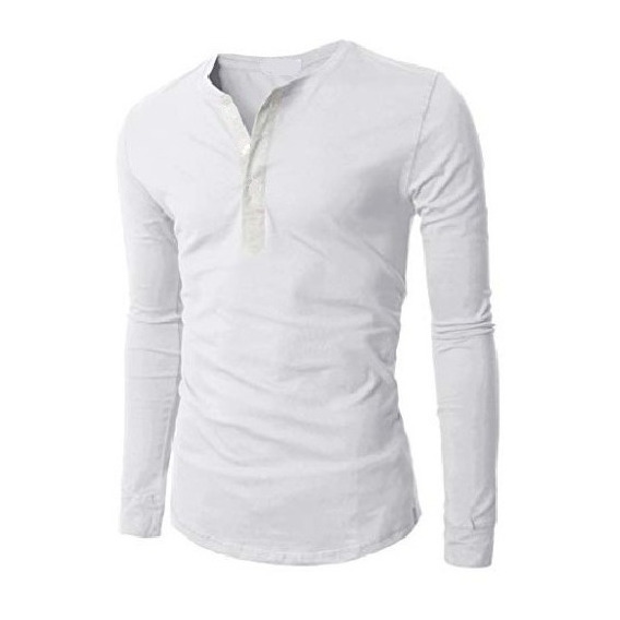 Remeras Entalladas Manga Larga Henley Hombre Tipo Chomba!