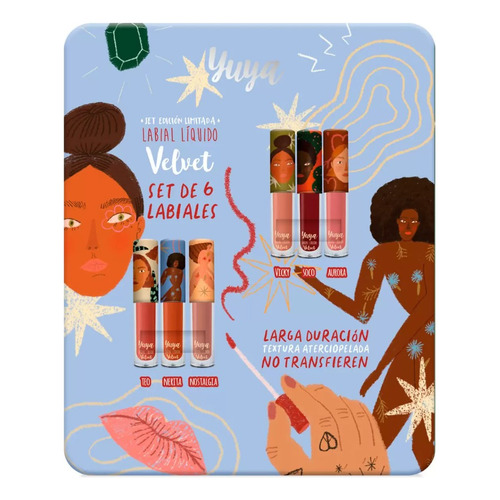 Yuya Set De 6 Mini Labiales Líquidos Velvet