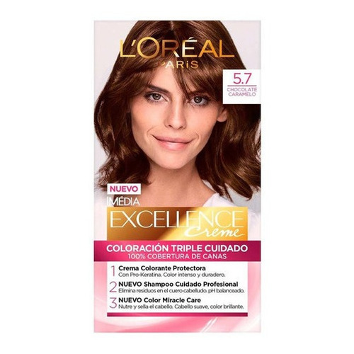 Kit Tintura L'Oréal Paris  Excellence Tintura 5.7 caramelo para cabello