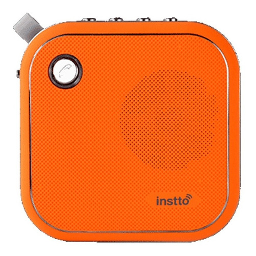 Parlante Bluetooth Portatil Instto Ingeo Aux Micro Sd Microf Color Naranja