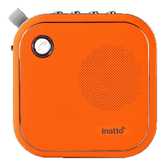Parlante Bluetooth Portatil Instto Ingeo Aux Micro Sd Microf Color Naranja