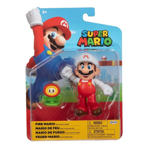 Super Mario Muñeco Juguete Jakks Nintendo Mario De Fuego