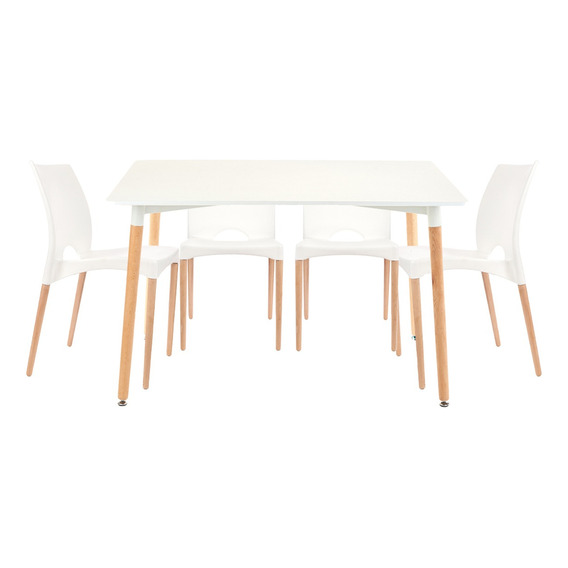 Juego De Comedor Mesa Eames 120x80cm + 4 Sillas Cannes