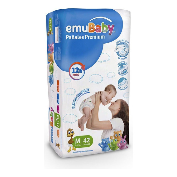 Pañales  Emubaby Premium - Talla M - 42 Uds. Tamaño Mediano (m)