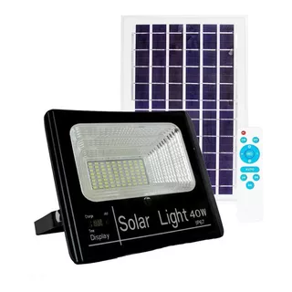 Reflector Solar Led 40w C/ Batería Y Control Remoto Exterior Color De La Carcasa Negro Color De La Luz Blanco Frío