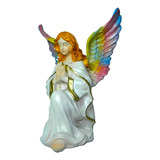 Ángel De La Guarda Figura De Resina 31x25cms