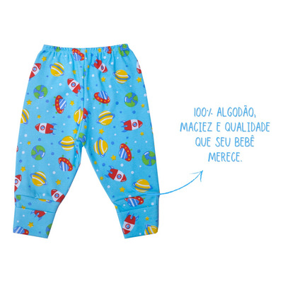 Kit 3 Calça Infantil Masculina Bebê Reborn Estampa Menino