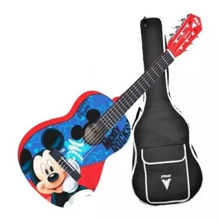 Violão Infantil Acústico  Mickey Nylon Verniz Brilhante Mr1