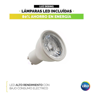 Plafon Embutir 2 Luces Con Led Antideslumbrante Blanco Movil