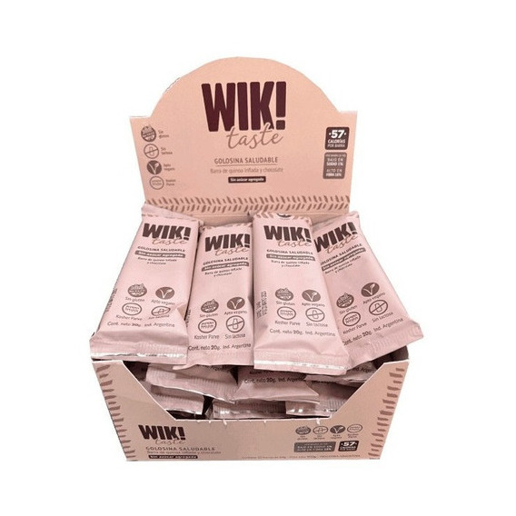 Barra de cereal Wik Taste sin TACC  sabor quinoa/chocolate 20 g de 20 u