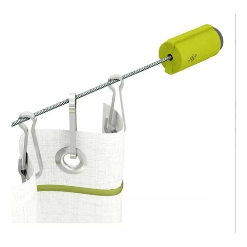 Cortina De Baño Kit Tensor Lisboa Barral Temacasa Tensocable Color Verde