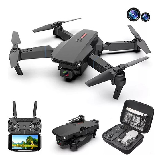 Drone E88 Pro | Doble Camara Full Hd | Mini Dron Fpv | Negro