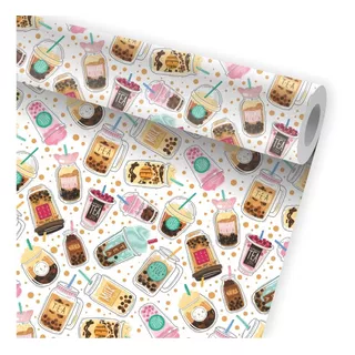 Papel De Parede Milk Shake Bebida Sorvete Kit 03 Rolos A727