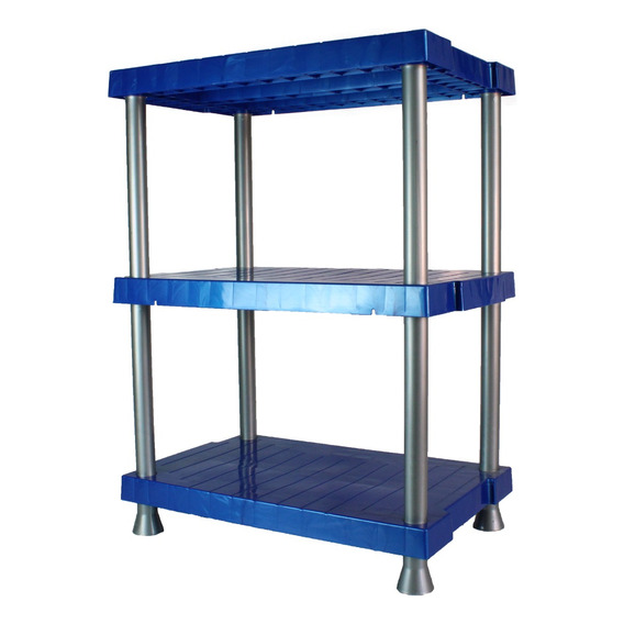 Estante Modular Rectangular 3 Cuerpos Color Azul