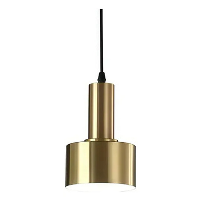  Colgante 1 Luz Nero Dorado Apto Led E27 Deco Luz Desing Dorado
