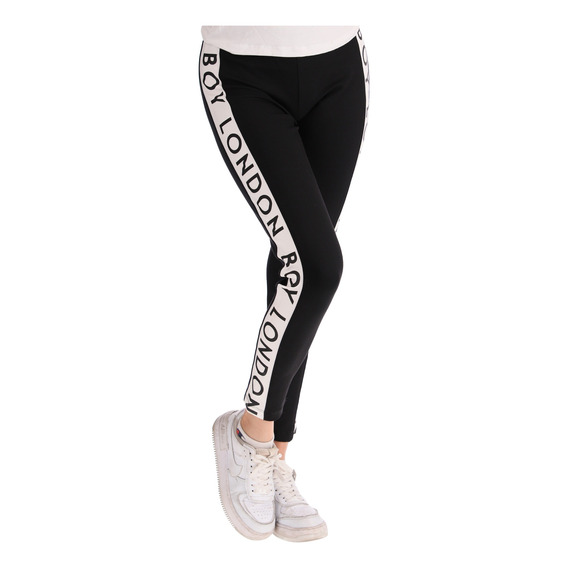 Pants Deportivo Ajustado Negro Mujer Letras Boy London