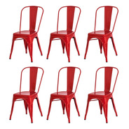 Kit 6 Cadeiras Tolix Iron Industrial Design Várias Cores