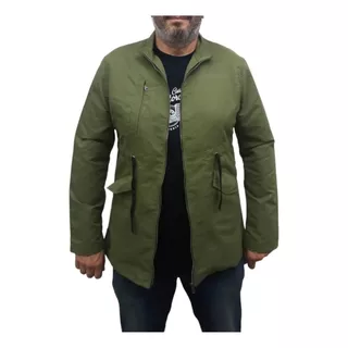 Chaqueta  Hombre Larga Verde Musgo.