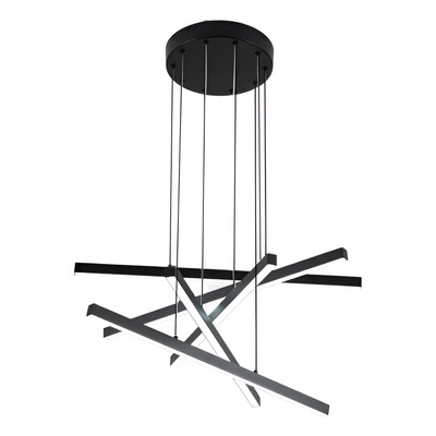 Colgante Led Moderno Regulable H77 Negro Control Remoto Tz Negro