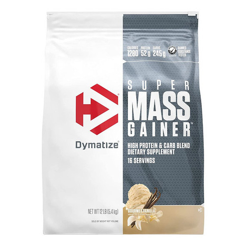 Super Mass Gainer Dymatize Ganador De Masa 12 Lb Gourmet Vanilla