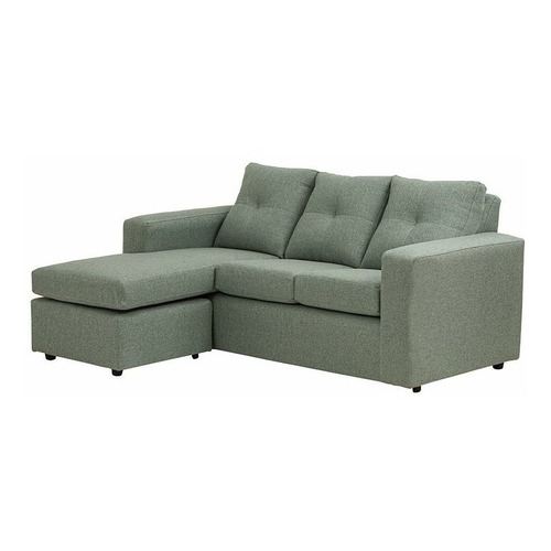 Sofá modular Muebles América Emilia Seccional color verde agua de lino y patas de plástico