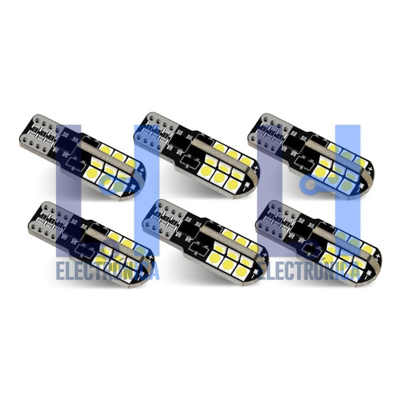 Kit 6 Luces Led T10 Cola De Pescado 5w  Canbus