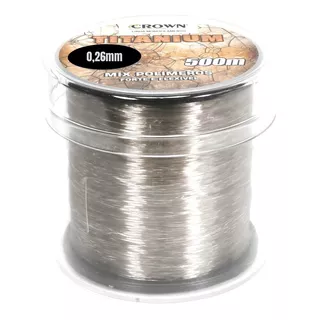 Linha P/ Pesca Titanium 0,26mm 12lb. 500m Crown Mix Polímero Cor Cinza