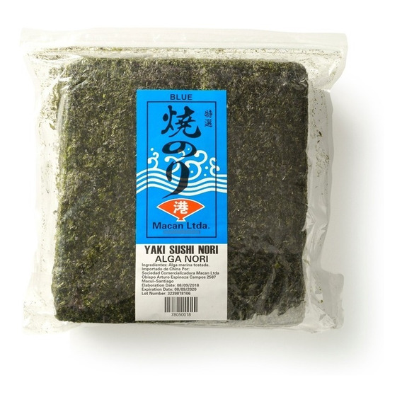 Alga Nori Blue Sushi Pack 100 Laminas | Producto Original