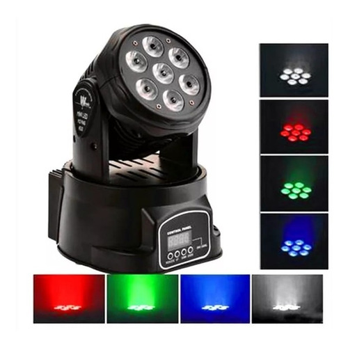 Cabeza Movil Robotico Par 7 Led Rgbw Dmx Fiesta Disco