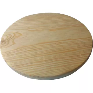 Tabla Madera Pino Circular  Plato 20 Cm. Jgo 10 Pzas