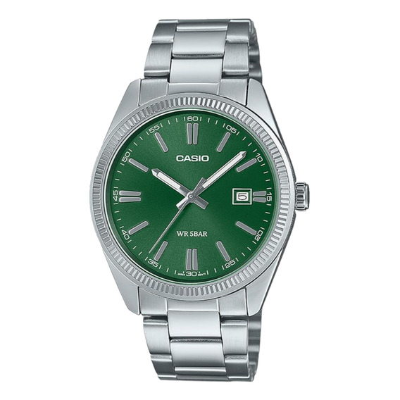 Reloj Casio Verde Mtp-1302d Plateado 