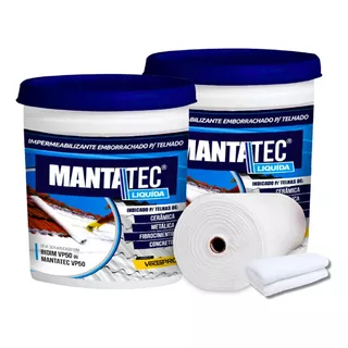 Kit 30 M2 Bidim Vp50 + 2 Baldes Manta Liquida 18 Kg Telhado