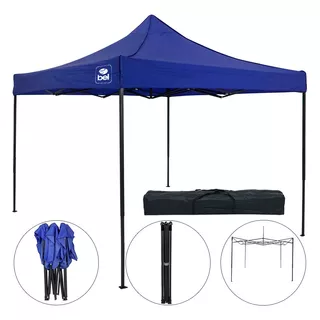 Tenda Gazebo Dobrável Em Oxford C/ Pvc 3 X 3 M Pagoda Belfix Cor Azul Com Bolsa Transporte