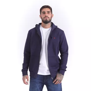 Campera De Frisa Hombre Bravo Azul Marino 