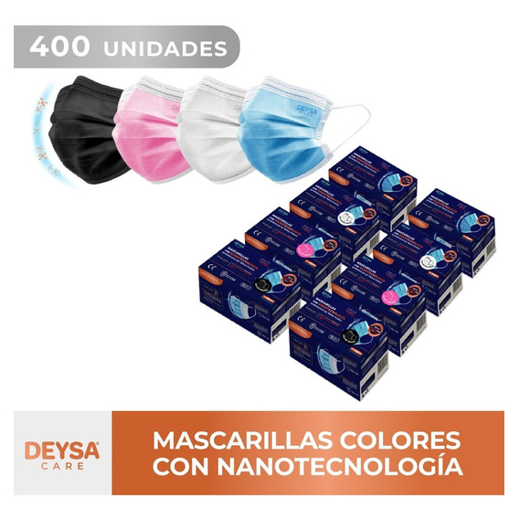 Mascarillas Tipo Il R Nanotecnología, 8 Cajas, 50 Un Colors