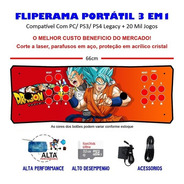 Fliperama Portátil Slim 3 Em 1 - Vegeta E Goku