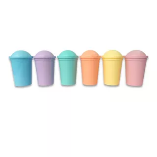 Vasos Plasticos Milkshake X20 Tapa Sorbete Cumples Souvenirs