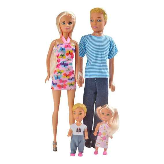 Juguetes Kit Familia De Muñecas Tipo Barbie Bonnie Pink 