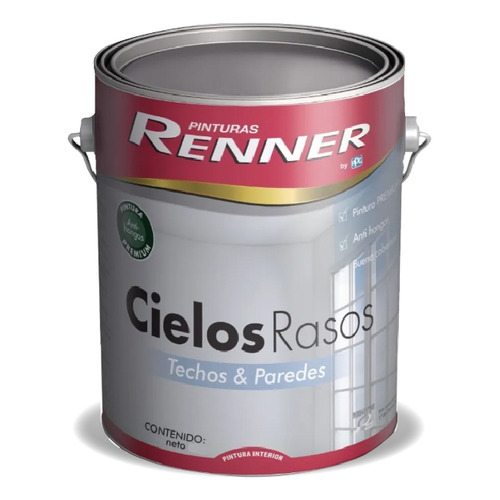 Pintura Latex Cielo Raso Renner Techos Y Paredes - 3.6 Lt Color Blanco