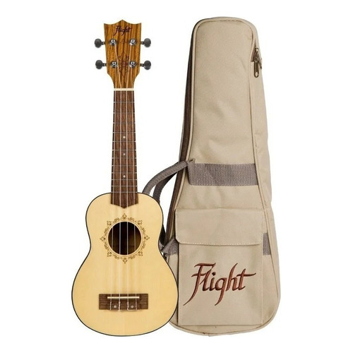 Flight Dus320 Sp/zeb Ukelele Acústico Soprano Abeto Color Marrón