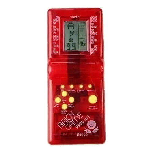 Consola Brick Game 9999 in 1 Standard color  rojo transparente
