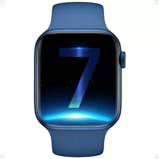 Relogio Smart Watch 7 W37 Pro Feminino Masculino Ios Com Nfc Cor Da Caixa Azul Desenho Da Pulseira Sport Silicone