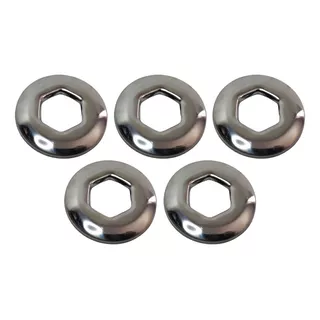 Kit 5 Canoplas Hexagonais De Acabamento Aço Inox Flexiveis