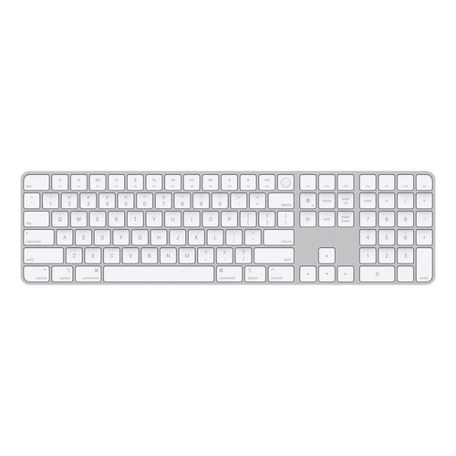 Teclado bluetooth Apple Magic Keyboard con Touch ID y teclado numérico QWERTY inglés internacional color blanco