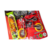 Kit Skate De Dedo + Moto Motocross Skateboard Caveira Zumbi