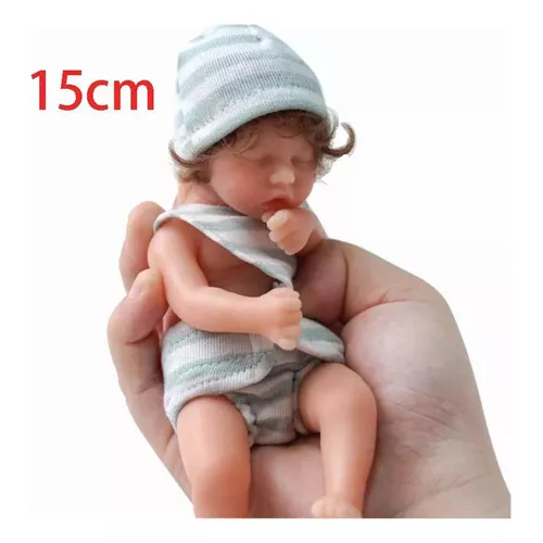 Mini Bebé Reborn Realista Silicona Sólida 15cm