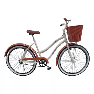 Bicicleta Aro 26 Retro Beach Feminina Cesta P/ Passeio Praia