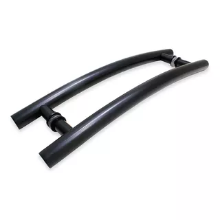 Puxador Tubular Curvo Meia Lua 40cm Preto Fosco Alumínio